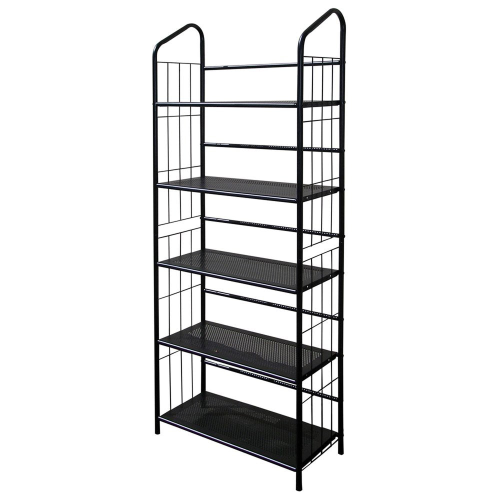 Black Metal Five Tier Bookcase - 64-inch