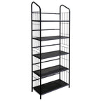 Black Metal Five Tier Bookcase - 64-inch