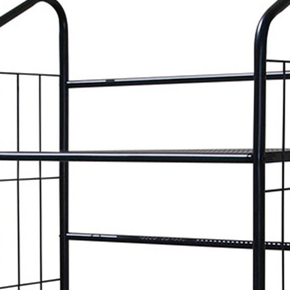 Black Metal Five Tier Bookcase - 64-inch