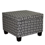 Black and White Polyester Blend and Black Geometric Storage - 25-inch