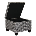 Black and White Polyester Blend and Black Geometric Storage - 25-inch