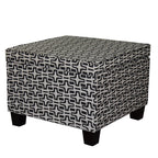 Black and White Polyester Blend and Black Geometric Storage - 25-inch