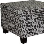 Black and White Polyester Blend and Black Geometric Storage - 25-inch