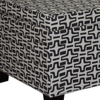 Black and White Polyester Blend and Black Geometric Storage - 25-inch