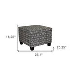 Black and White Polyester Blend and Black Geometric Storage - 25-inch