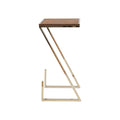 Stylish Asymmetrical Wood and Metal Z Shaped Side Table