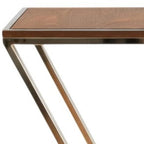 Stylish Asymmetrical Wood and Metal Z Shaped Side Table