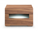 Wood Lighted Two Drawer Nightstand - 16-inch