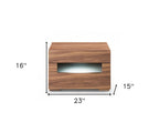 Wood Lighted Two Drawer Nightstand - 16-inch