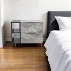 Wood Two Drawer Nightstand - 18-inch