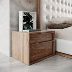 Wood Two Drawer Nightstand - 18-inch