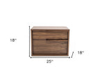 Wood Two Drawer Nightstand - 18-inch