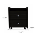 Wood Two Drawer Nightstand - 22-inch