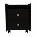 Wood Two Drawer Nightstand - 22-inch