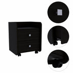 Wood Two Drawer Nightstand - 22-inch