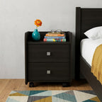 Wood Two Drawer Nightstand - 22-inch