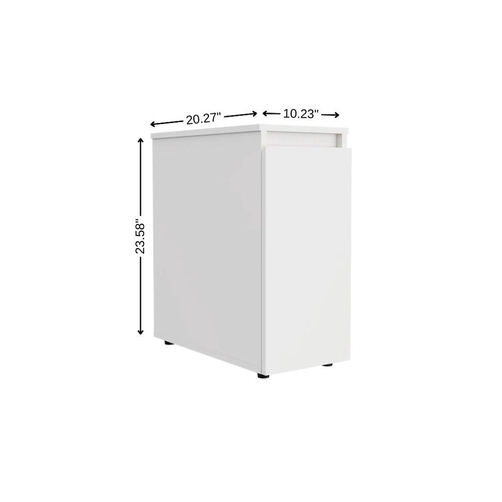 White Wood Freestanding Bathroom Vanity - 10-inch