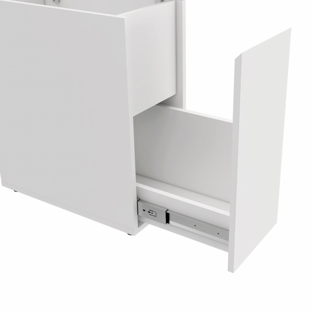 White Wood Freestanding Bathroom Vanity - 10-inch