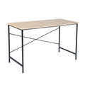 Natural and Black Wood and Aluminum Computer Desk - 48-inch