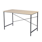 Natural and Black Wood and Aluminum Computer Desk - 48-inch