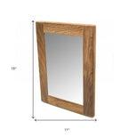Brown Solid Wood Framed Accent Mirror - 15-inch