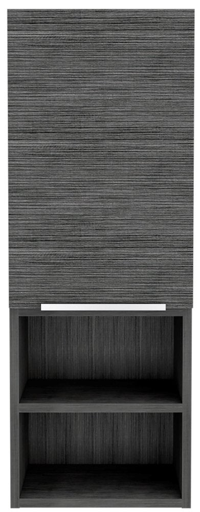 Gray Wood Floating Single Door Bathroom Vanity - 12-inch