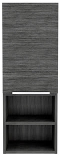 Gray Wood Floating Single Door Bathroom Vanity - 12-inch
