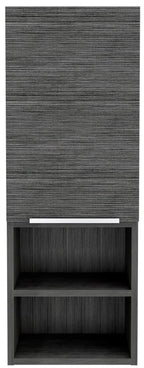 Gray Wood Floating Single Door Bathroom Vanity - 12-inch