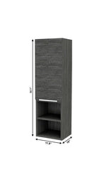 Gray Wood Floating Single Door Bathroom Vanity - 12-inch