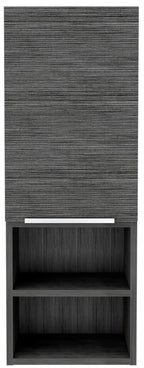 Gray Wood Floating Single Door Bathroom Vanity - 12-inch