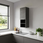 Gray Wood Floating Single Door Bathroom Vanity - 12-inch