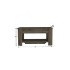 Dark Brown Wood Storage Bench with Flip Top Shoe Storage and Shelves - 40-inch