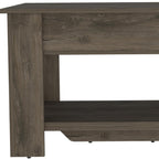 Dark Brown Wood Storage Bench with Flip Top Shoe Storage and Shelves - 40-inch