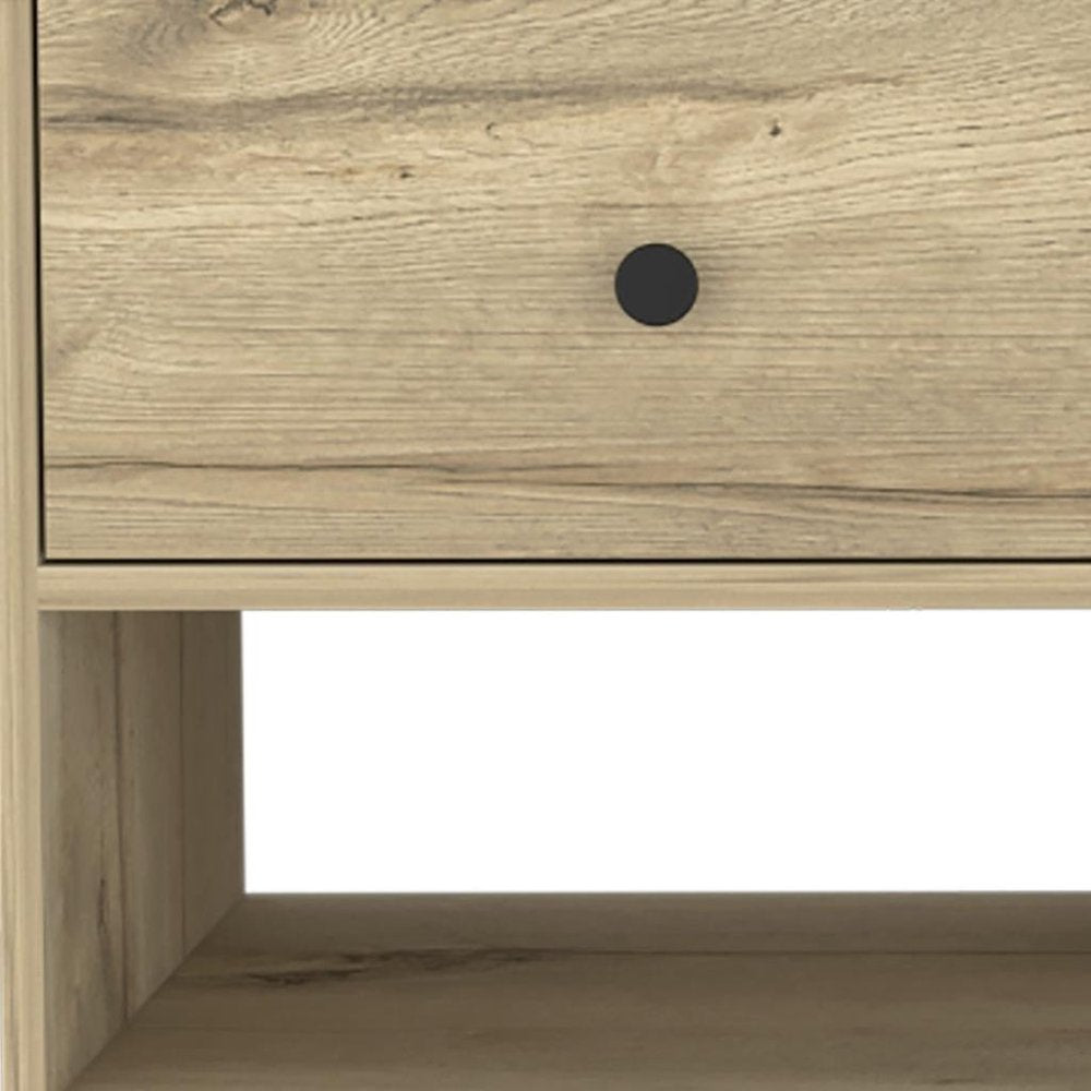 Natural and Oak Wood Storage Bench with Drawers Shoe Storage and Shelves