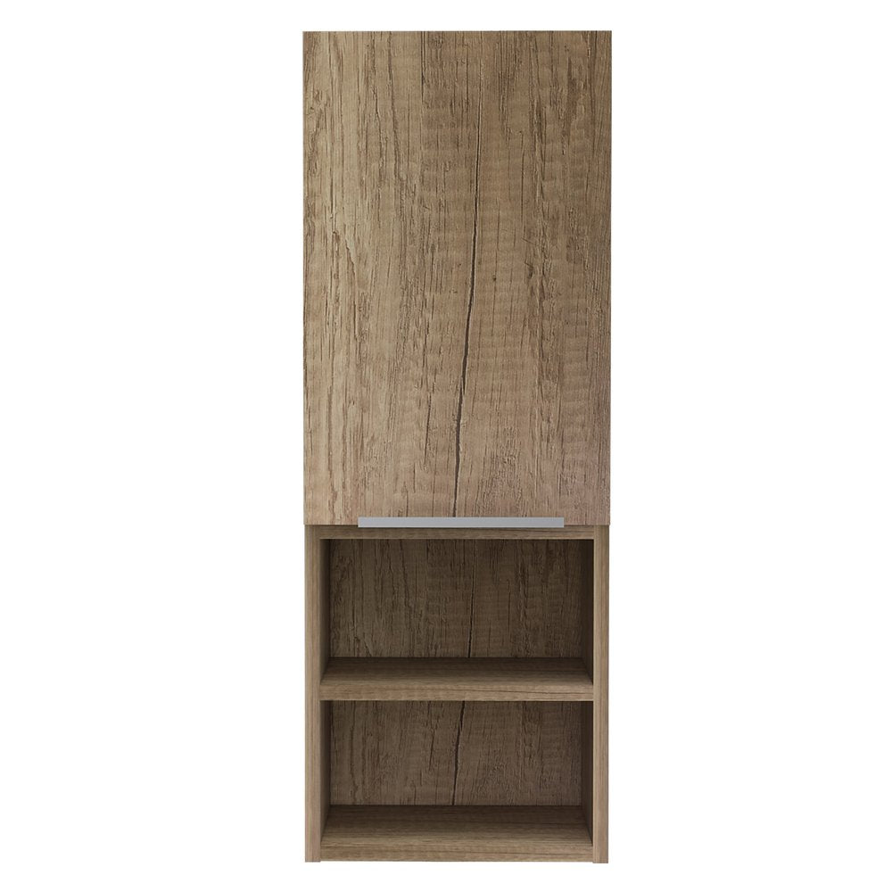 Natural Wood Wall Mounted Single Door Medicine Cabinet - 12-inch
