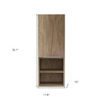 Natural Wood Wall Mounted Single Door Medicine Cabinet - 12-inch