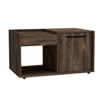 Dark Walnut Manufactured Wood Rectangular Coffee Table with Shelf - 32-inch