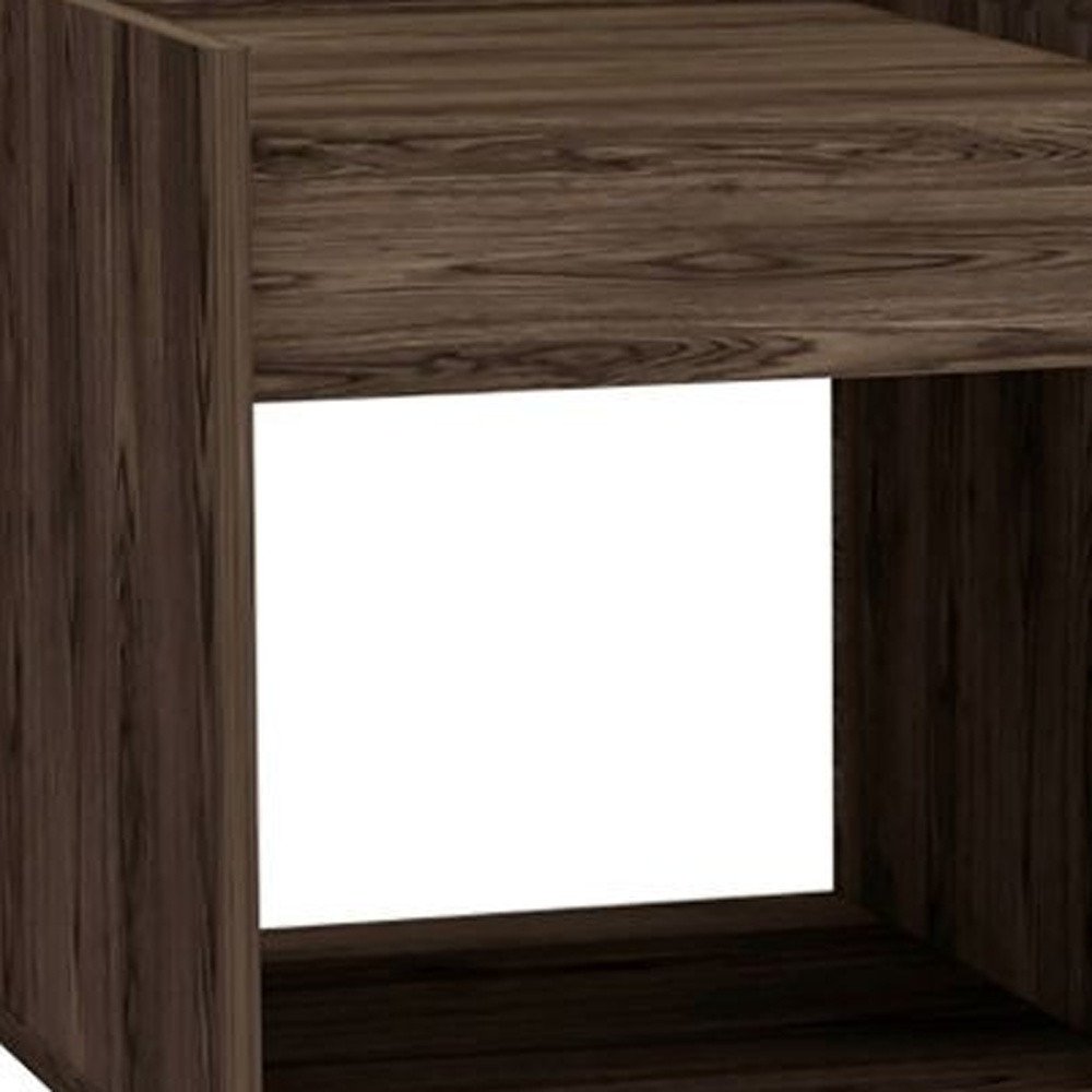 Dark Walnut Manufactured Wood Rectangular Coffee Table with Shelf - 32-inch