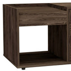 Dark Walnut Manufactured Wood Rectangular Coffee Table with Shelf - 32-inch