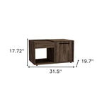 Dark Walnut Manufactured Wood Rectangular Coffee Table with Shelf - 32-inch