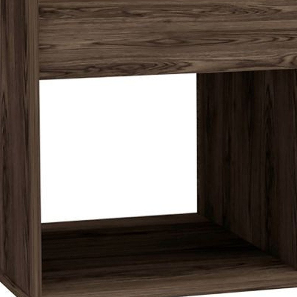 Dark Walnut Manufactured Wood Rectangular Coffee Table with Shelf - 32-inch