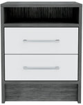 Wood Two Drawer Nightstand - 20-inch