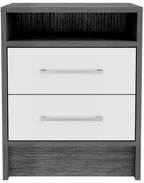 Wood Two Drawer Nightstand - 20-inch