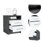 Wood Two Drawer Nightstand - 20-inch