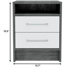 Wood Two Drawer Nightstand - 20-inch