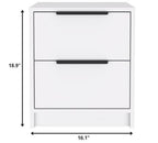 Wood Two Drawer Nightstand - 19-inch