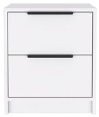 Wood Two Drawer Nightstand - 19-inch