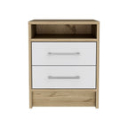Wood Two Drawer Nightstand - 20-inch