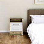 Wood Two Drawer Nightstand - 20-inch