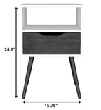 Wood One Drawer Nightstand - 25-inch